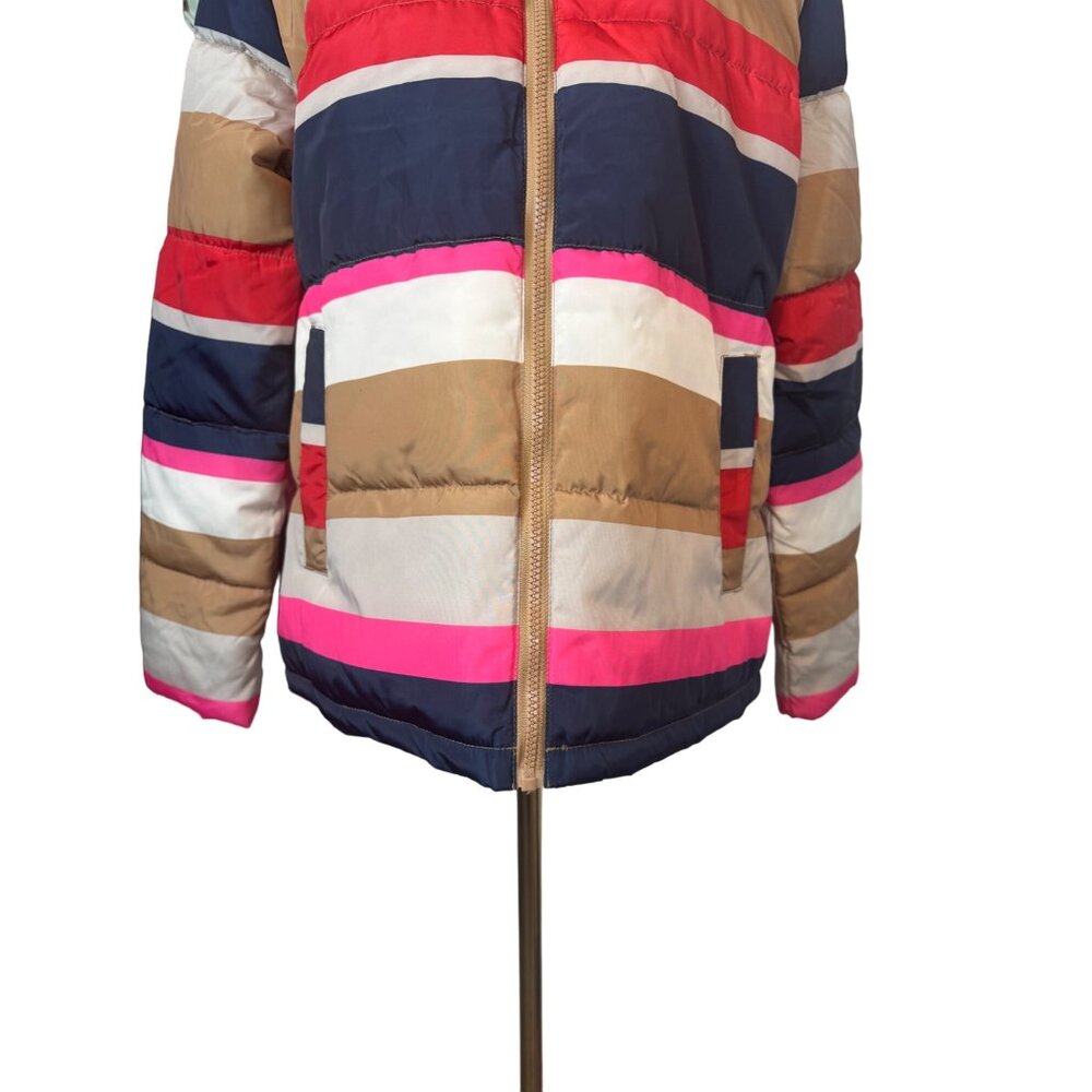 2/$30 NWT St. John's Bay Medium Striped Puffer Jacket Multicolor - Picture 14 of 15